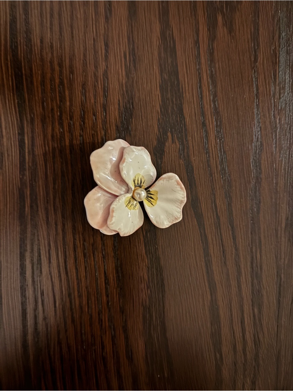 Handcrafted Pink Ceramic Flower brooch